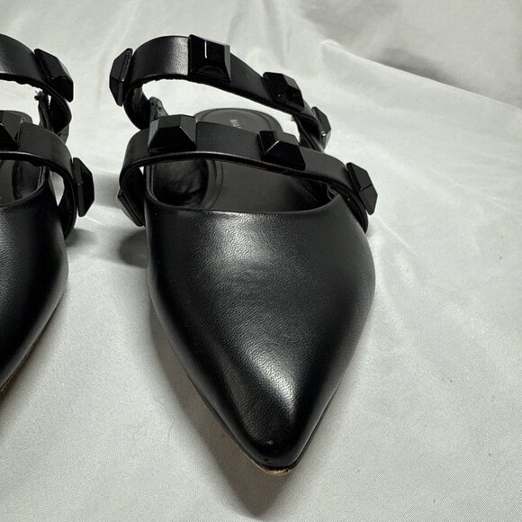 Marc Fisher Sharla Studded Mules Womens Size 7 M Flats‎ Slides Sandals Black EUC - Picture 7 of 13